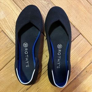 Rothy's • The Flat • Black Solid • ORIGINAL• Pre-Blue Halo